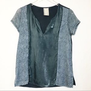 Anthropologie Dolan Velvet Blend Carbon Blue Top